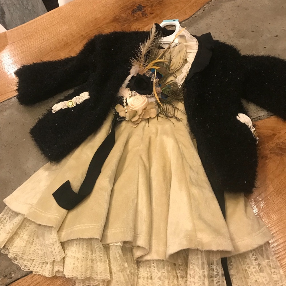 Boutique brand dress with jacket and headpiece